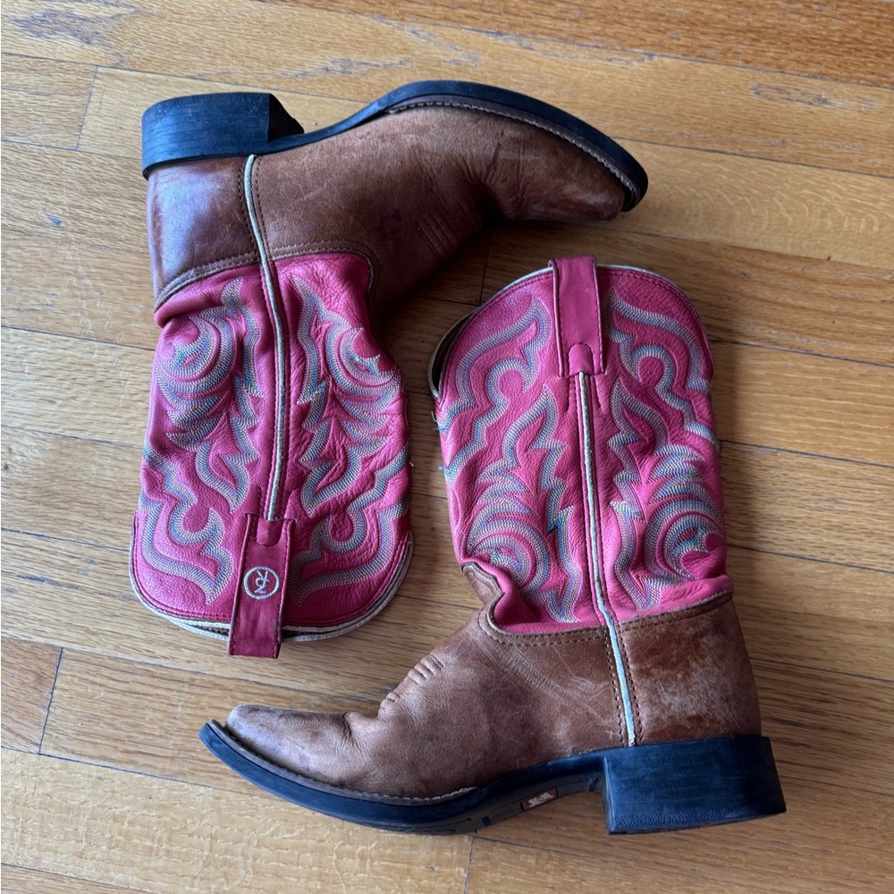 Tony Lama Red and Brown Western Boots